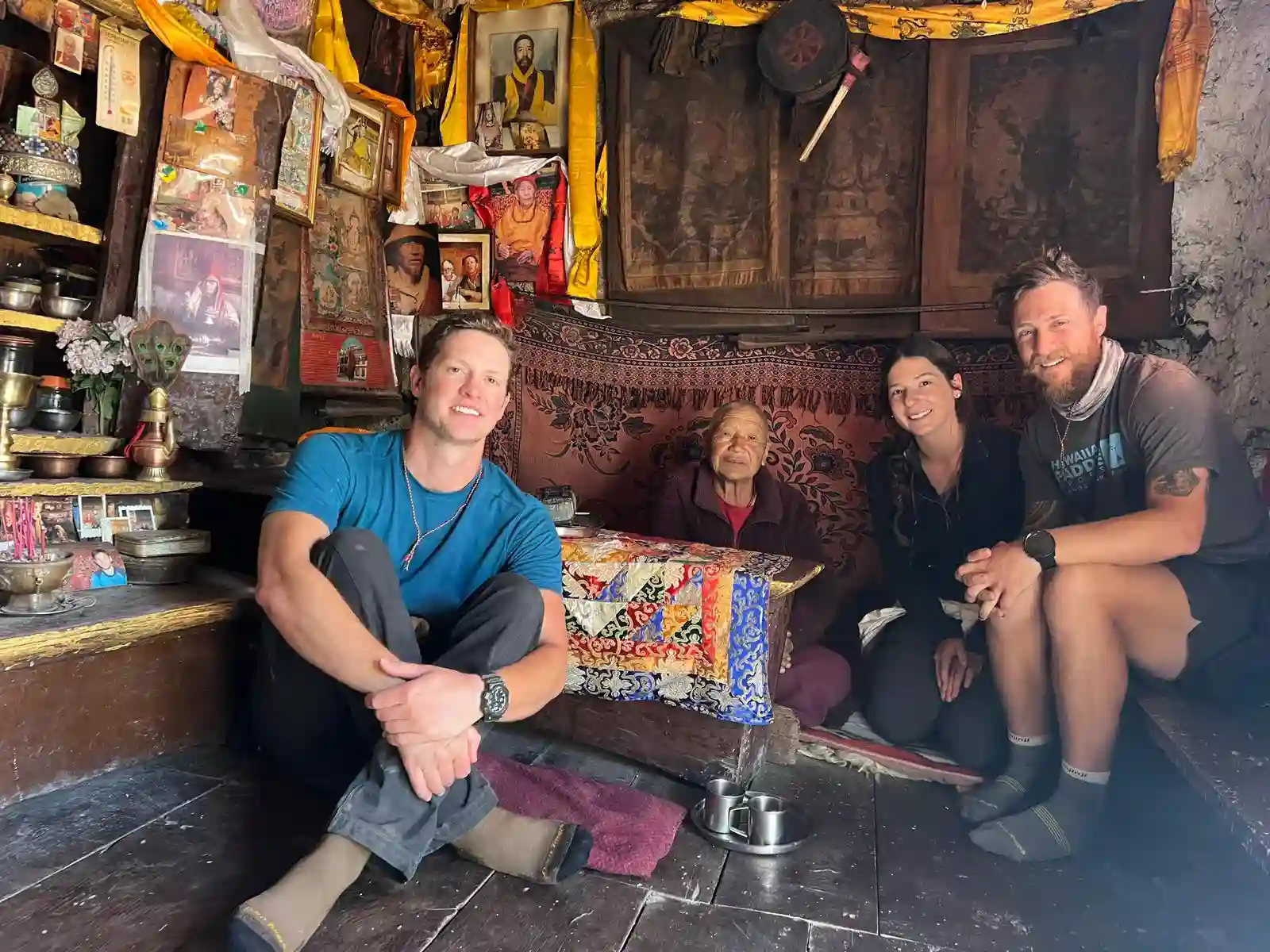 Visitors with Buddhist Priest